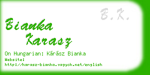 bianka karasz business card